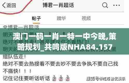 澳门一码一肖一特一中今晚,策略规划_共鸣版NHA84.157