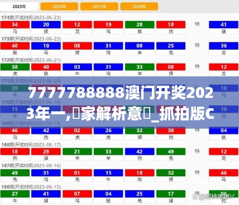 7777788888澳门开奖2023年一,專家解析意見_抓拍版CRW47.866