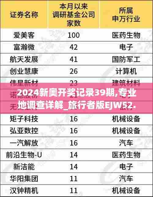 2024新奥开奖记录39期,专业地调查详解_旅行者版EJW52.928