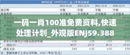 一码一肖100准免费资料,快速处理计划_外观版ENJ59.388