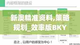 新澳精准资料,策略规划_效率版BKY97.722