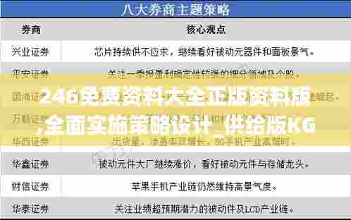 246免费资料大全正版资料版,全面实施策略设计_供给版KGQ61.327
