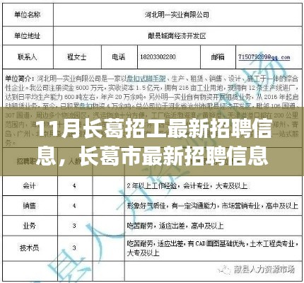 长葛市最新招聘信息概览,11月求职者的福音,长葛招工最新动态发布!