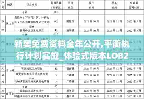 新奥免费资料全年公开,平衡执行计划实施_体验式版本LOB27.714