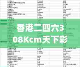 香港二四六308Kcm天下彩,全方位操作计划_广播版QZY17.891