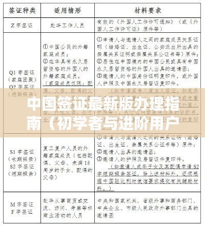 中国签证办理指南,初学者与进阶用户实用指南