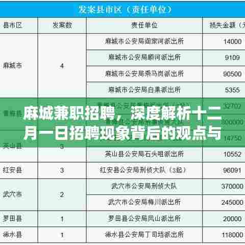麻城兼职招聘现象深度解析,十二月一日招聘背后的观点与立场探讨