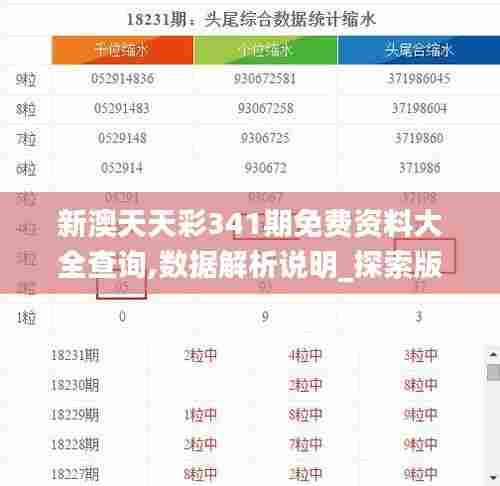 新澳天天彩341期免费资料大全查询,数据解析说明_探索版6.683