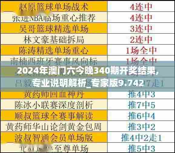 2024年澳门六今晚340期开奖结果,专业说明解析_专家版9.742