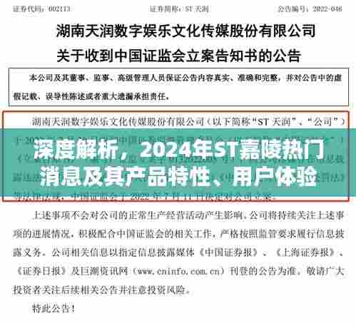 深度解析,ST嘉陵2024年热门消息及特性、用户体验与目标用户分析