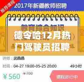 德令哈12月驾驶员招聘热潮，从零起步的专业驾驶员成长指南