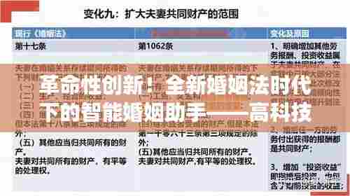 智能婚姻助手,新时代婚姻法下的革命性创新产品体验之旅