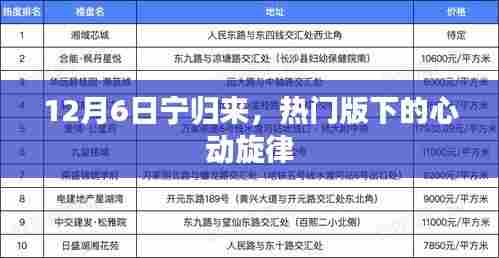 热门版下的心动旋律,宁归来,12月6日与你相伴