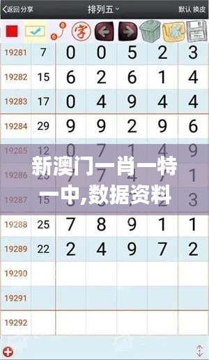 新澳门一肖一特一中,数据资料解释定义_XE版10.210