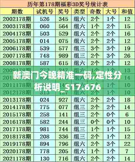 新澳门今晚精准一码,定性分析说明_S17.676