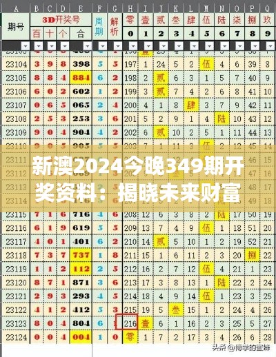 新澳2024今晚349期开奖资料:揭晓未来财富的密码