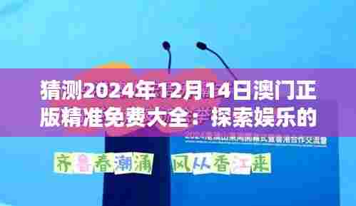 猜测2024年12月14日澳门正版精准免费大全:探索娱乐的新纪元
