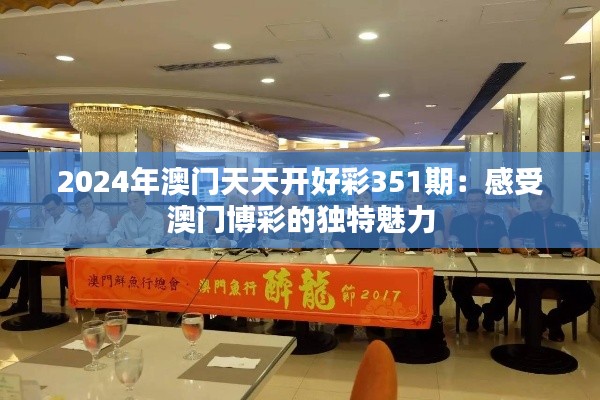 2024年澳门天天开好彩351期:感受澳门博彩的独特魅力