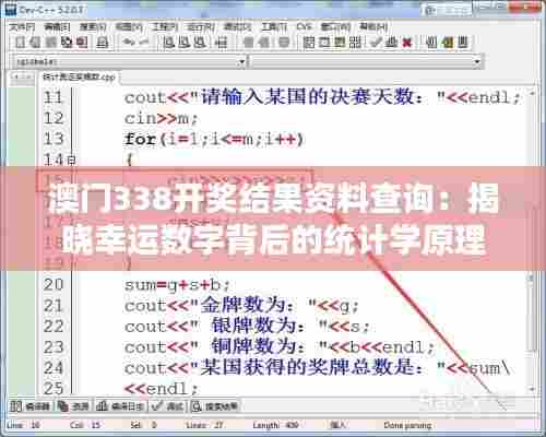 澳门338开奖结果资料查询：揭晓幸运数字背后的统计学原理与概率研究