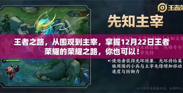 掌握荣耀之路,从围观到主宰,王者荣耀的王者之路探索