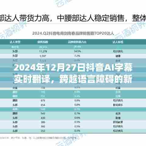 抖音AI字幕实时翻译,语言障碍的新突破