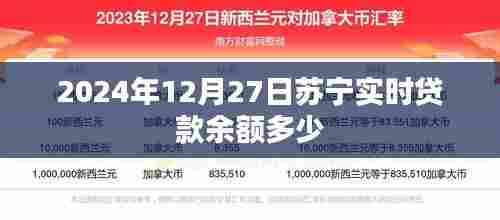 苏宁实时贷款余额数据(截至2024年12月27日)