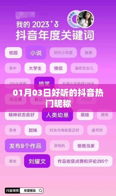 抖音热门昵称精选,精选好听的昵称推荐