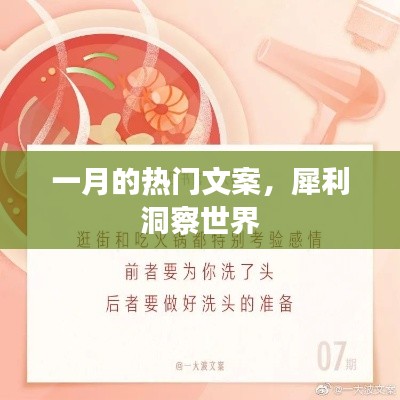 一月的热门文案，犀利洞察世界风采