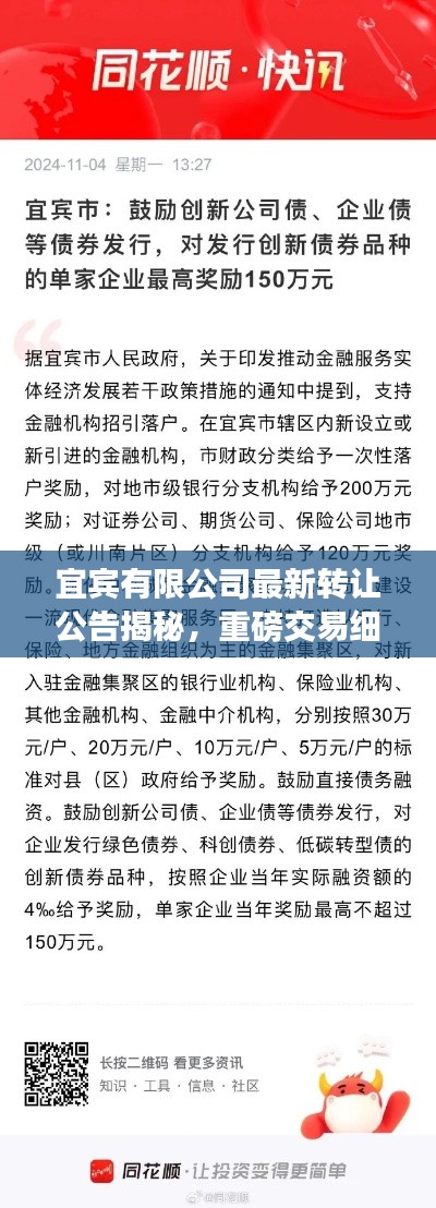 宜宾有限公司最新转让公告揭秘，重磅交易细节全解析！